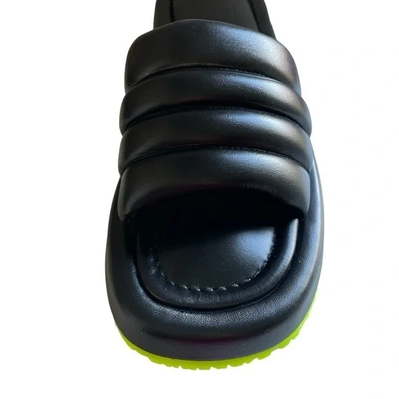 P448 Fergie Sandals Black Made in Italy NWT - Picture 8 of 15